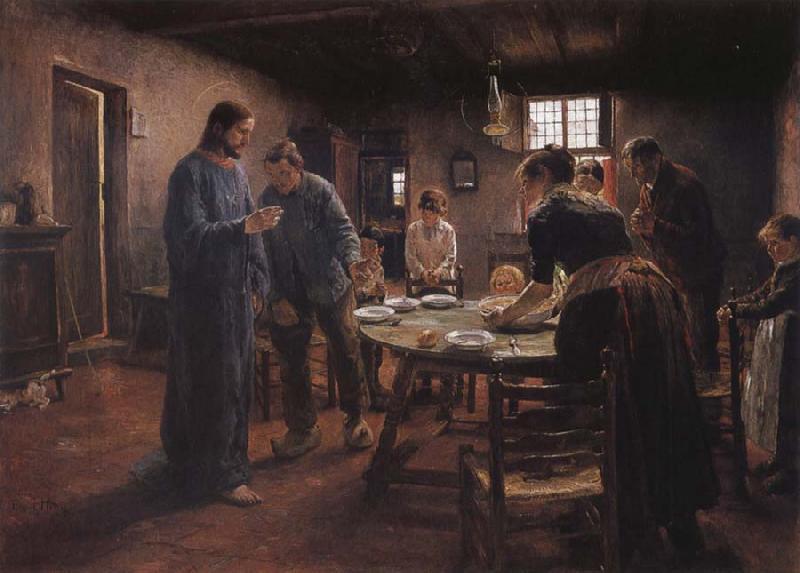 Fritz von Uhde Grace oil painting picture